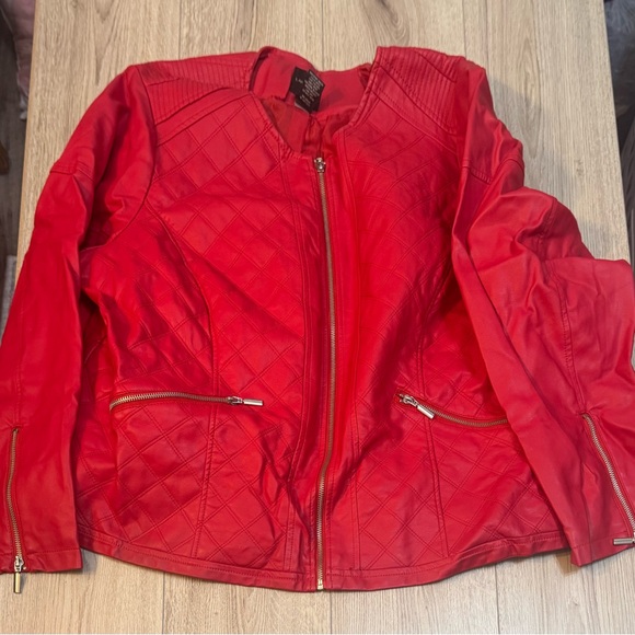 Lane Bryant Jackets & Blazers - Lane Bryant Vibrant Red Leather Jacket